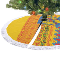 Romania Merry Christmas Tree Skirt Romania Emblem Traditional Folk Art - Wonder Print Shop