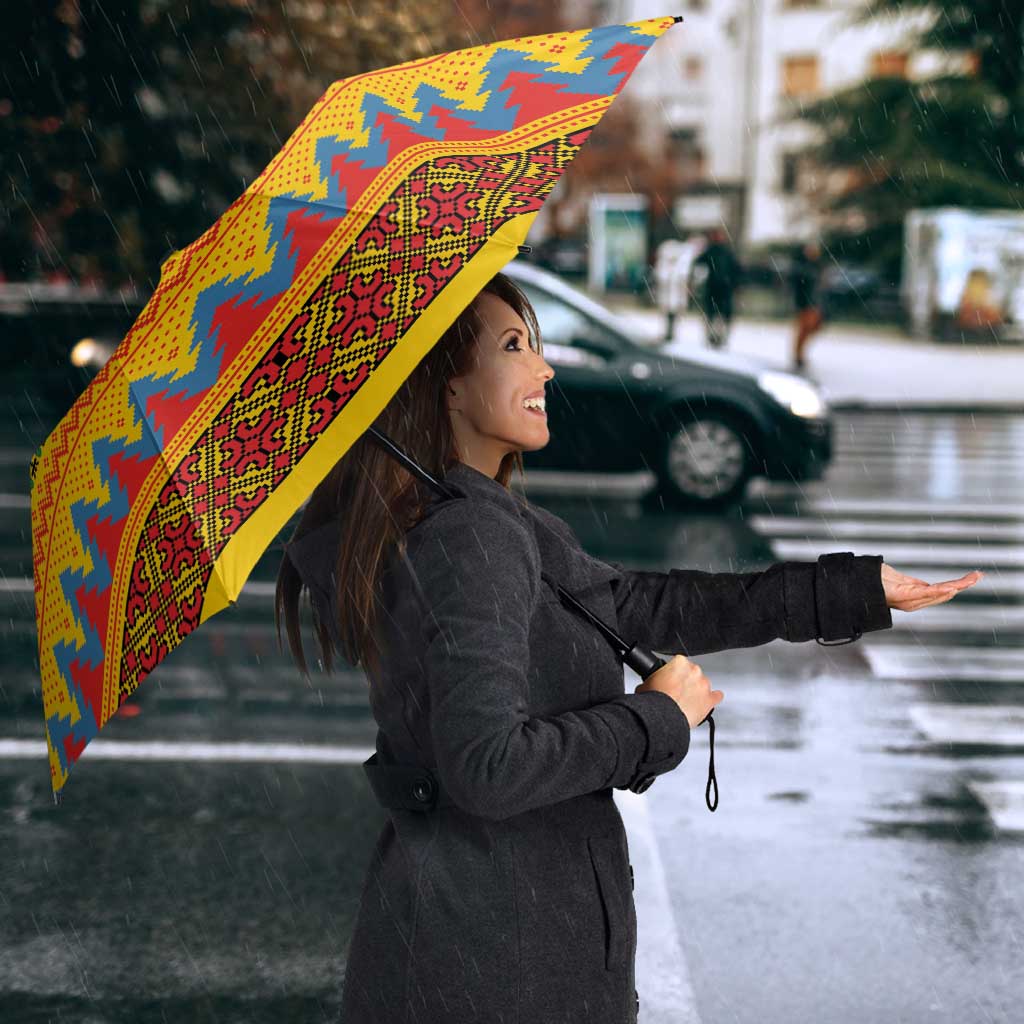 Romania Merry Christmas Umbrella Romania Emblem Traditional Folk Art - Wonder Print Shop