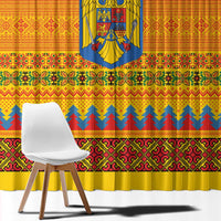 Romania Merry Christmas Window Curtain Romania Emblem Traditional Folk Art - Wonder Print Shop