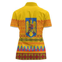 Romania Merry Christmas Women Polo Shirt Romania Emblem Traditional Folk Art - Wonder Print Shop