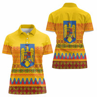Romania Merry Christmas Women Polo Shirt Romania Emblem Traditional Folk Art - Wonder Print Shop
