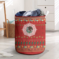 Mexico Merry Christmas Laundry Basket Mexican Cultural Emblem Xmas Style - Wonder Print Shop