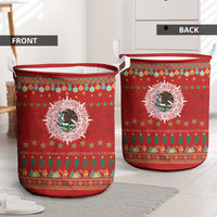Mexico Merry Christmas Laundry Basket Mexican Cultural Emblem Xmas Style - Wonder Print Shop