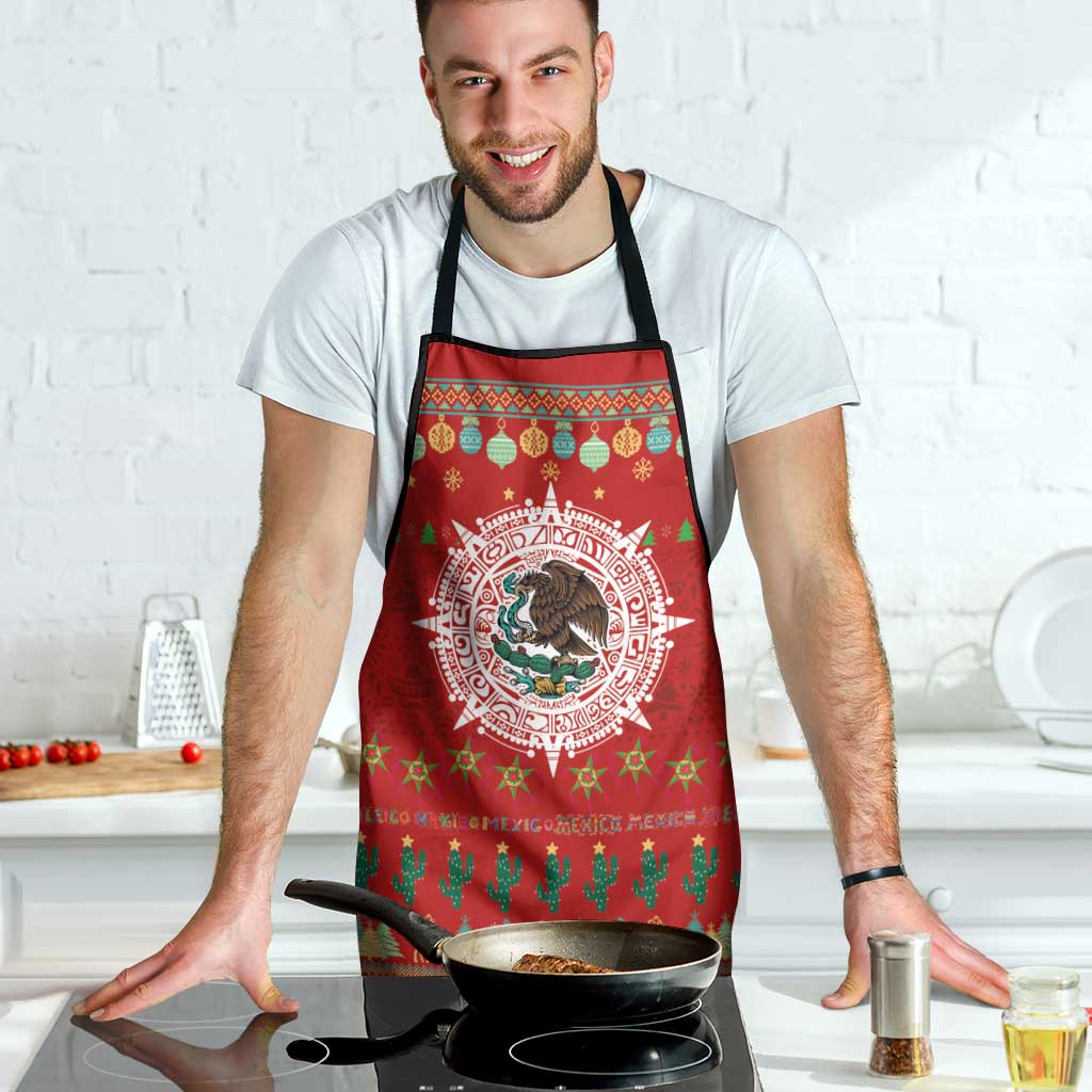 Mexico Merry Christmas Apron Mexican Cultural Emblem Xmas Style - Wonder Print Shop