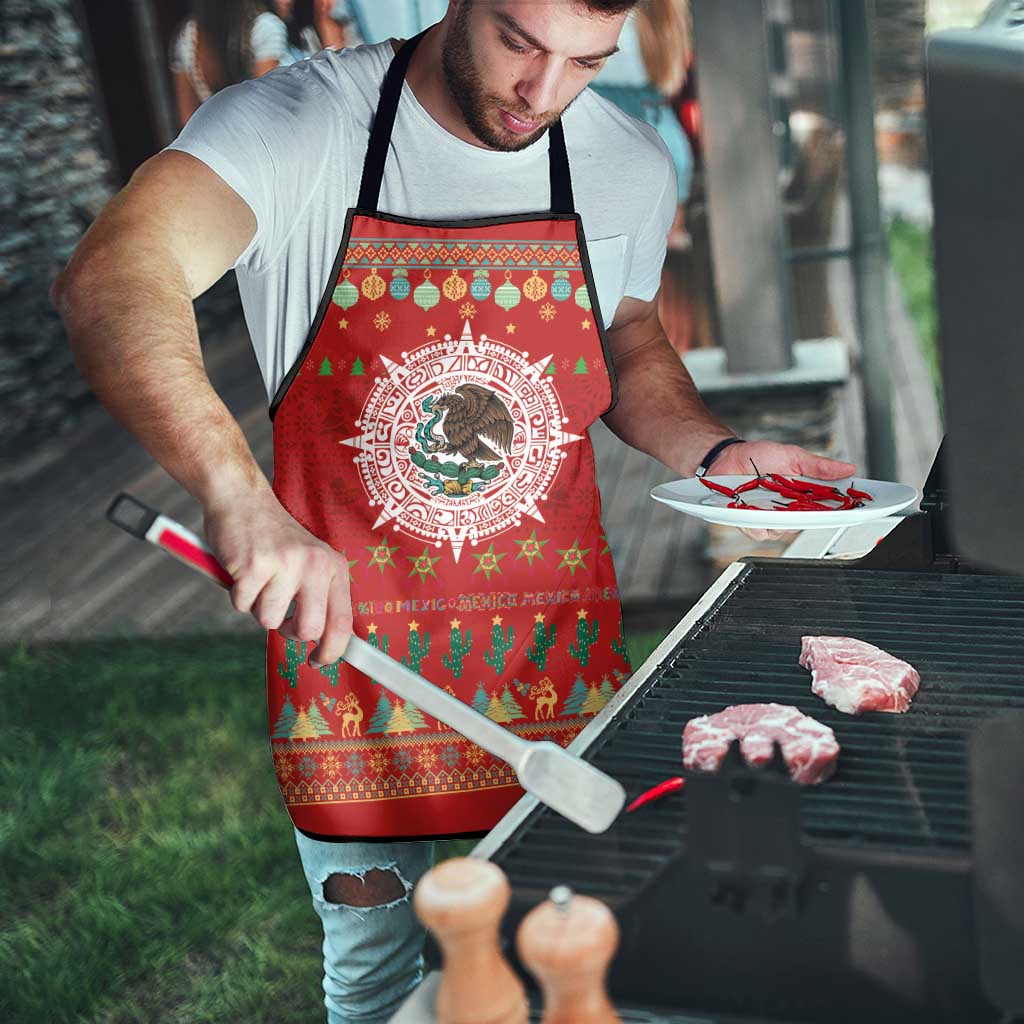 Mexico Merry Christmas Apron Mexican Cultural Emblem Xmas Style - Wonder Print Shop