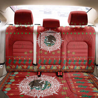 Mexico Merry Christmas Back Car Seat Cover Mexican Cultural Emblem Xmas Style - Wonder Print Shop