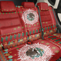 Mexico Merry Christmas Back Car Seat Cover Mexican Cultural Emblem Xmas Style - Wonder Print Shop