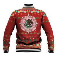 Mexico Merry Christmas Baseball Jacket Mexican Cultural Emblem Xmas Style - Wonder Print Shop