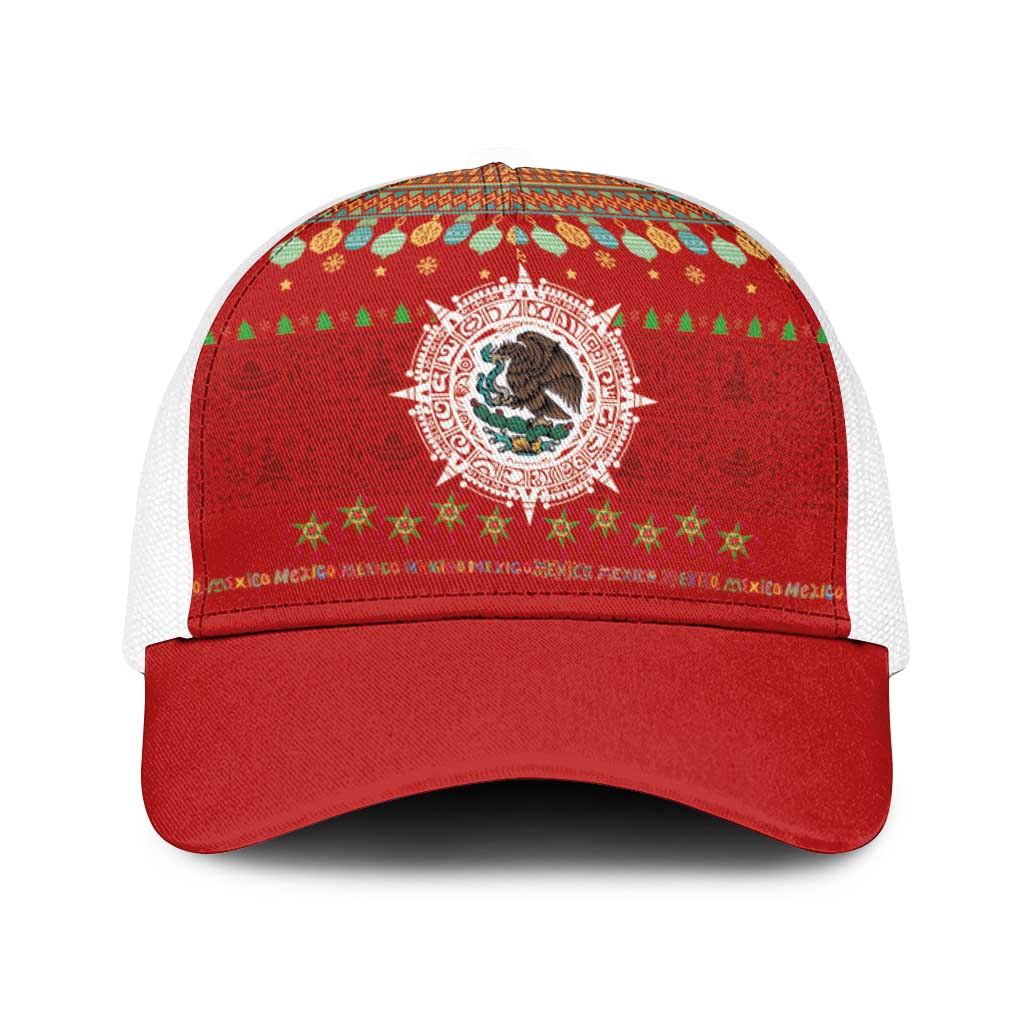 Mexico Merry Christmas Baseball Net Cap Mexican Cultural Emblem Xmas Style - Wonder Print Shop