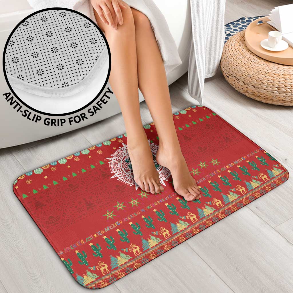 Mexico Merry Christmas Bathroom Set Mexican Cultural Emblem Xmas Style - Wonder Print Shop