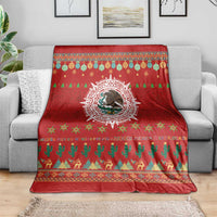 Mexico Merry Christmas Blanket Mexican Cultural Emblem Xmas Style - Wonder Print Shop