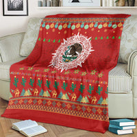 Mexico Merry Christmas Blanket Mexican Cultural Emblem Xmas Style - Wonder Print Shop