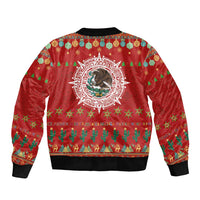 Mexico Merry Christmas Bomber Jacket Mexican Cultural Emblem Xmas Style - Wonder Print Shop