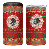 Mexico Merry Christmas 4 in 1 Can Cooler Tumbler Mexican Cultural Emblem Xmas Style - Wonder Print Shop
