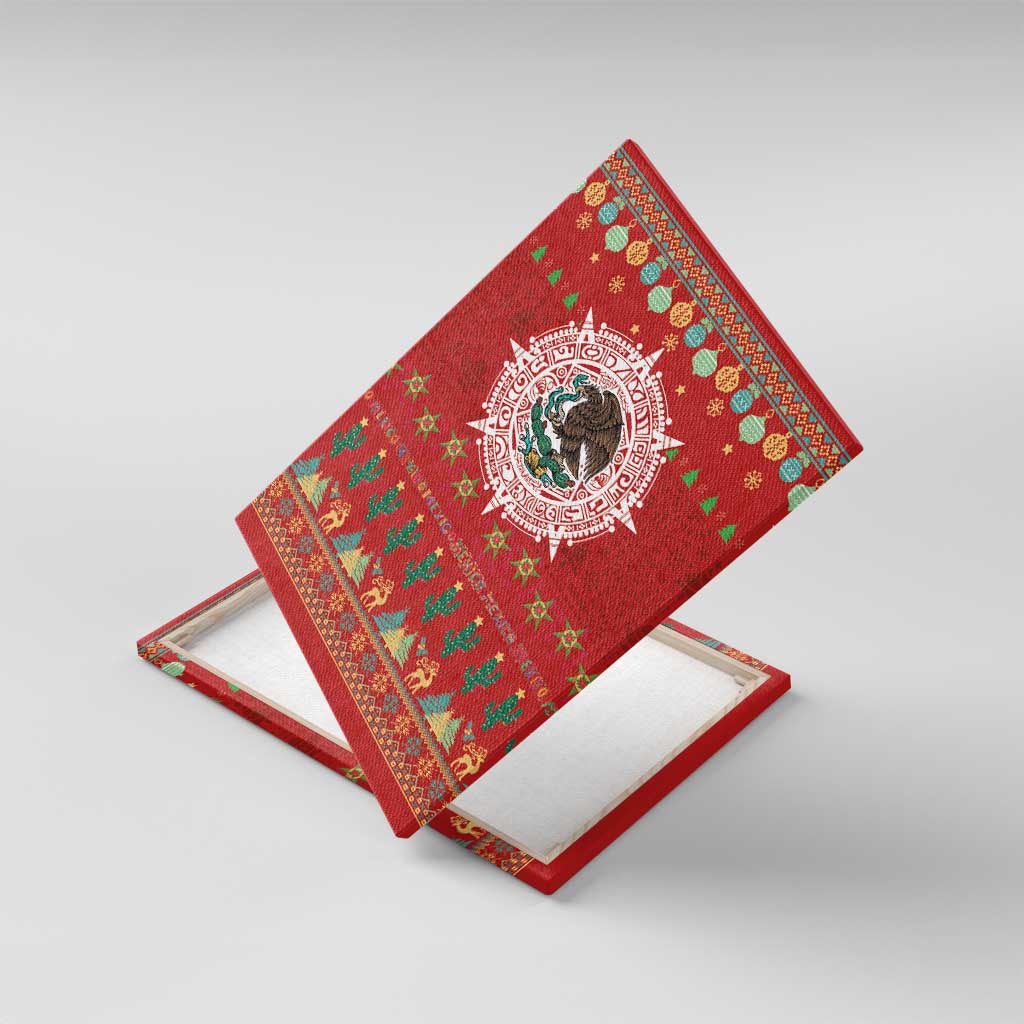 Mexico Merry Christmas Canvas Wall Art Mexican Cultural Emblem Xmas Style - Wonder Print Shop