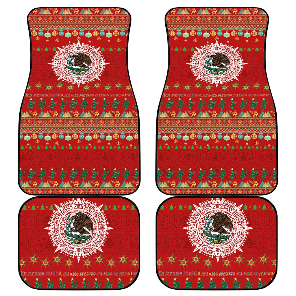 Mexico Merry Christmas Car Mats Mexican Cultural Emblem Xmas Style - Wonder Print Shop