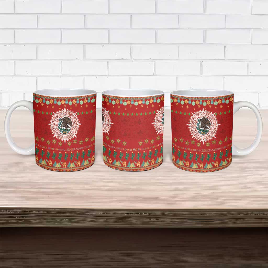 Mexico Merry Christmas Ceramic Mug Mexican Cultural Emblem Xmas Style - Wonder Print Shop