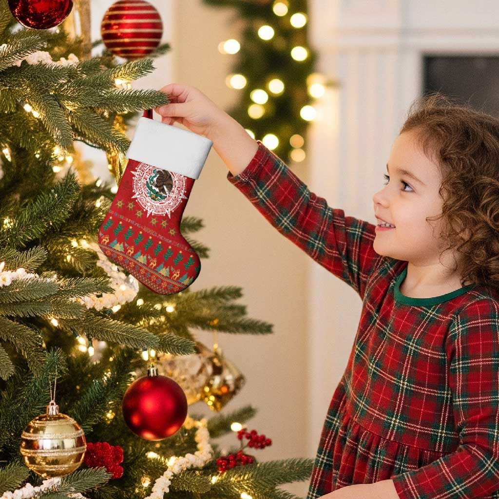 Mexico Merry Christmas Stocking Mexican Cultural Emblem Xmas Style - Wonder Print Shop