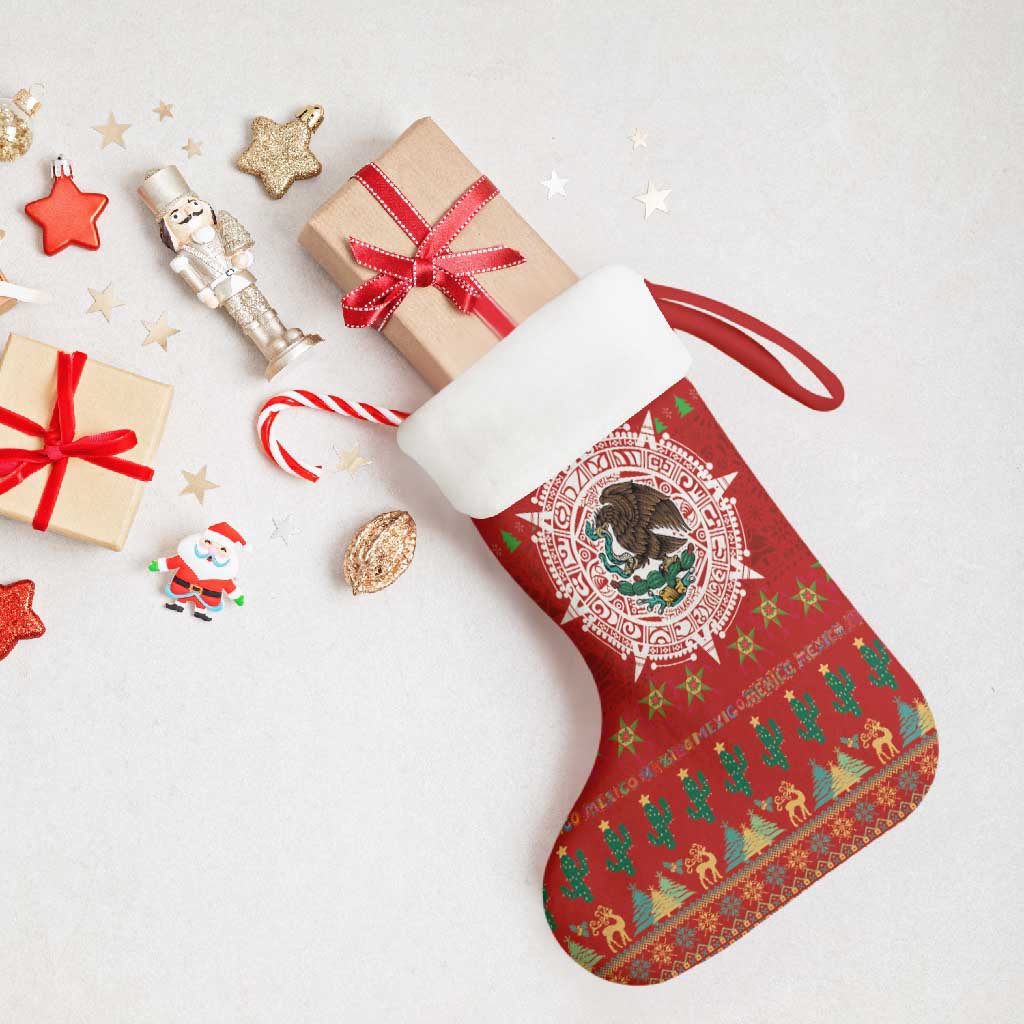 Mexico Merry Christmas Stocking Mexican Cultural Emblem Xmas Style - Wonder Print Shop