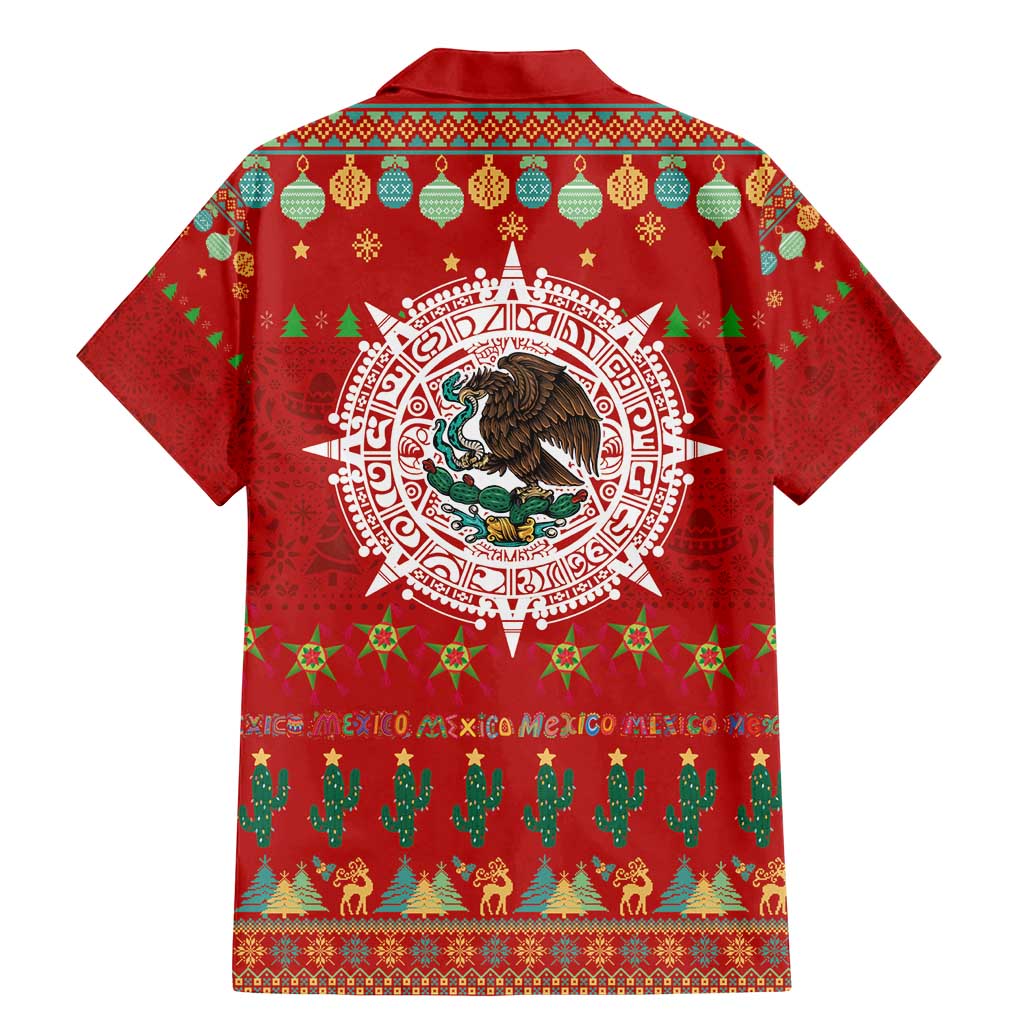 Mexico Merry Christmas Family Matching Mermaid Dress and Hawaiian Shirt Mexican Cultural Emblem Xmas Style - Wonder Print Shop