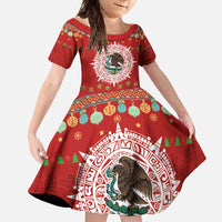 Mexico Merry Christmas Family Matching Off Shoulder Maxi Dress and Hawaiian Shirt Mexican Cultural Emblem Xmas Style - Wonder Print Shop