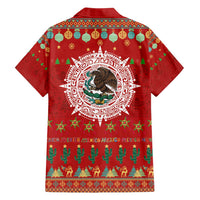 Mexico Merry Christmas Family Matching Off Shoulder Short Dress and Hawaiian Shirt Mexican Cultural Emblem Xmas Style - Wonder Print Shop