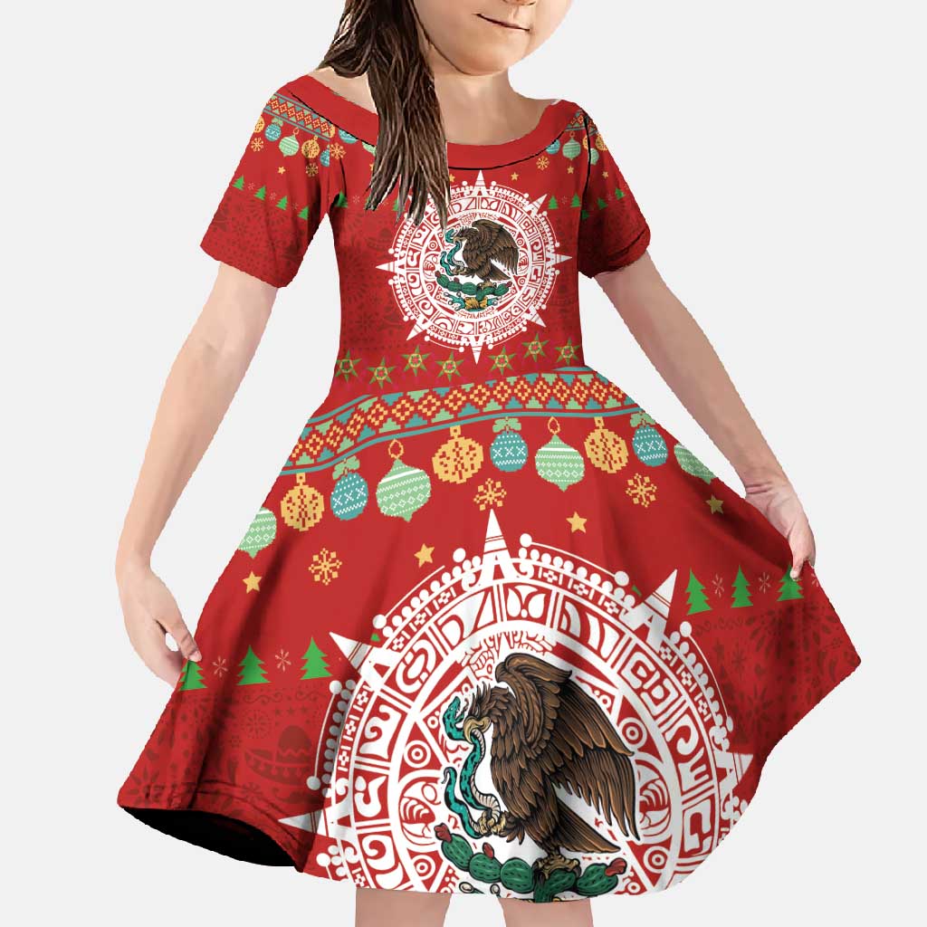 Mexico Merry Christmas Family Matching Summer Maxi Dress and Hawaiian Shirt Mexican Cultural Emblem Xmas Style - Wonder Print Shop