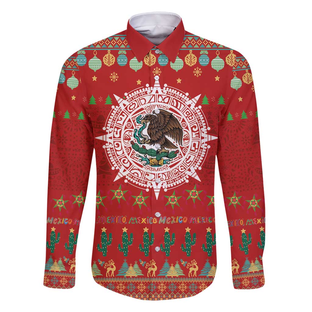 Mexico Merry Christmas Family Matching Summer Maxi Dress and Hawaiian Shirt Mexican Cultural Emblem Xmas Style - Wonder Print Shop