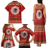 Mexico Merry Christmas Family Matching Tank Maxi Dress and Hawaiian Shirt Mexican Cultural Emblem Xmas Style - Wonder Print Shop