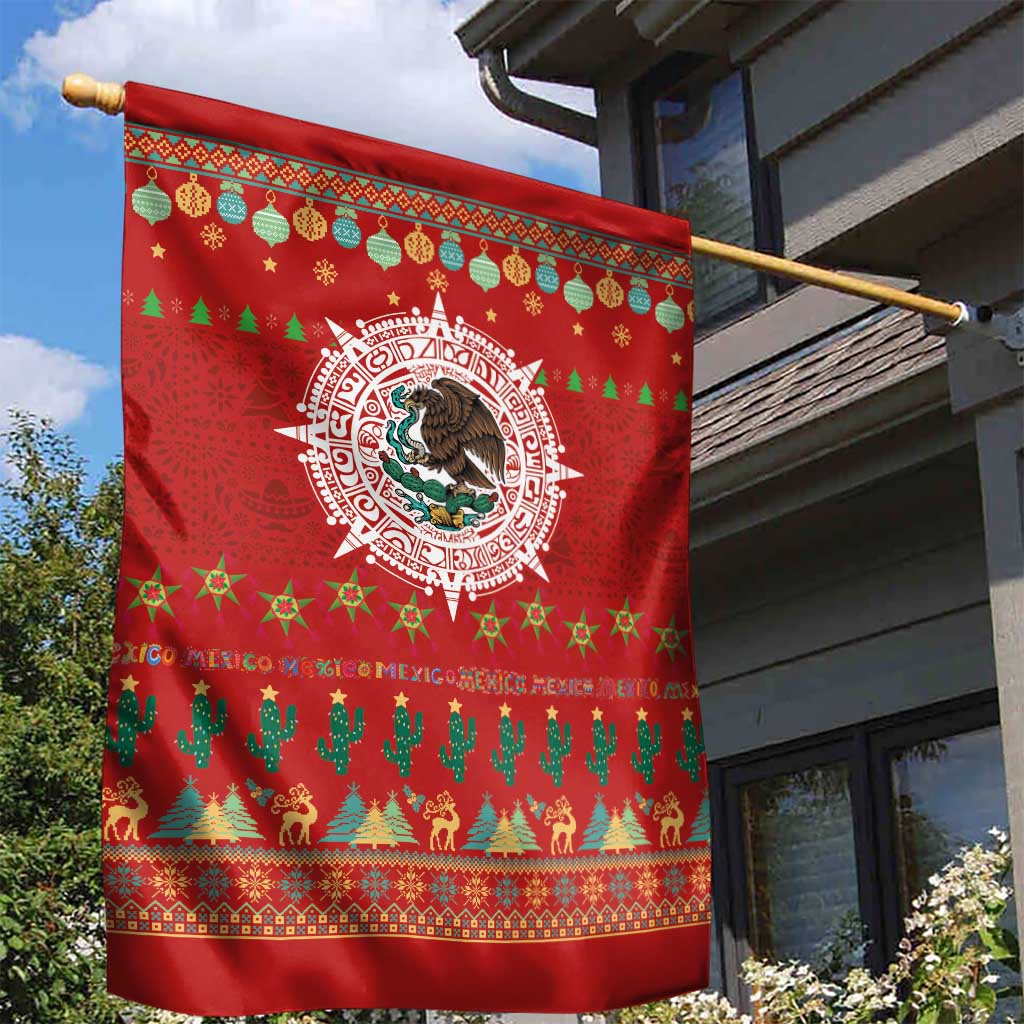 Mexico Merry Christmas Garden Flag Mexican Cultural Emblem Xmas Style - Wonder Print Shop
