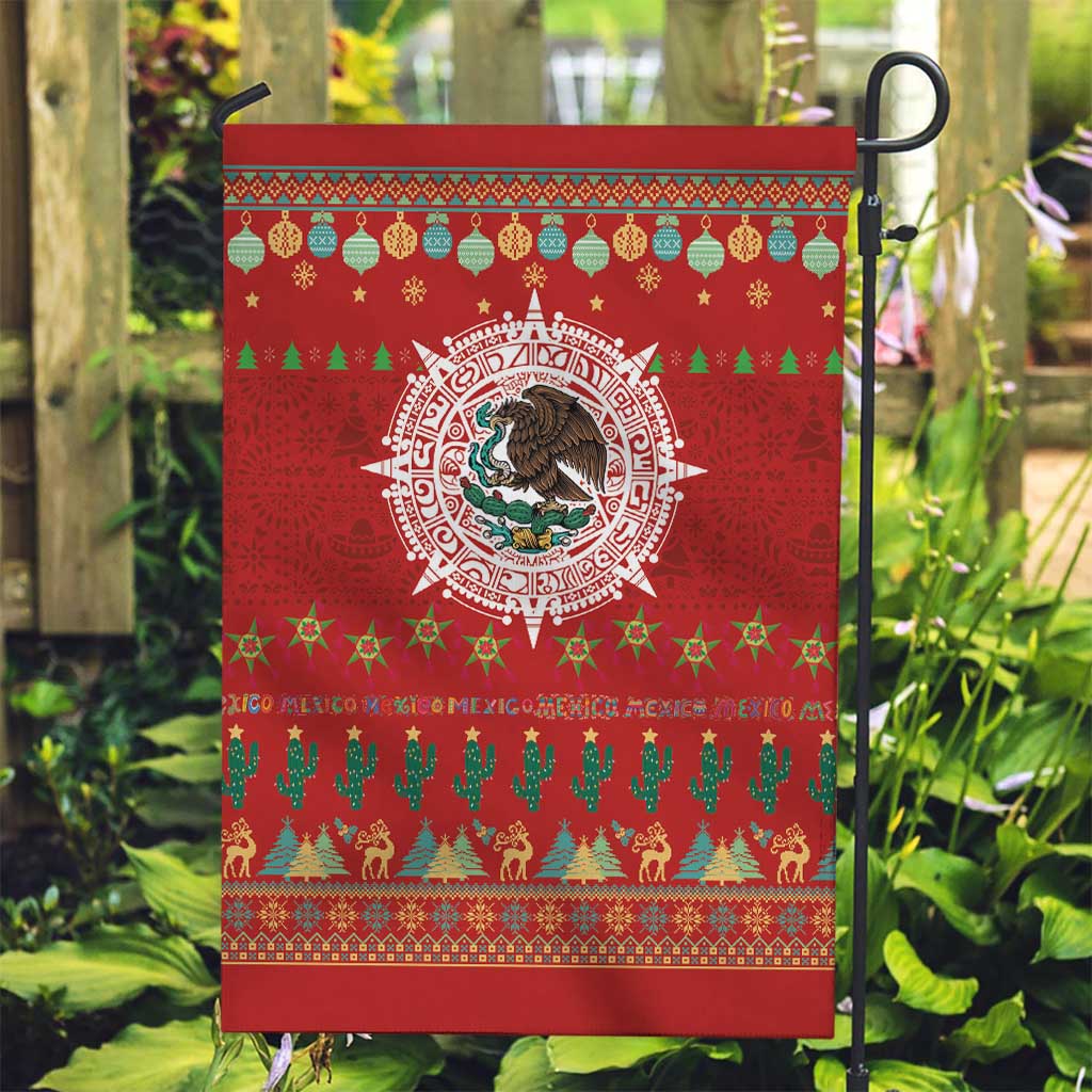 Mexico Merry Christmas Garden Flag Mexican Cultural Emblem Xmas Style - Wonder Print Shop