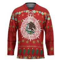 Mexico Merry Christmas Hockey Jersey Mexican Cultural Emblem Xmas Style - Wonder Print Shop