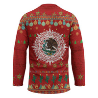Mexico Merry Christmas Hockey Jersey Mexican Cultural Emblem Xmas Style - Wonder Print Shop