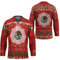 Mexico Merry Christmas Hockey Jersey Mexican Cultural Emblem Xmas Style - Wonder Print Shop