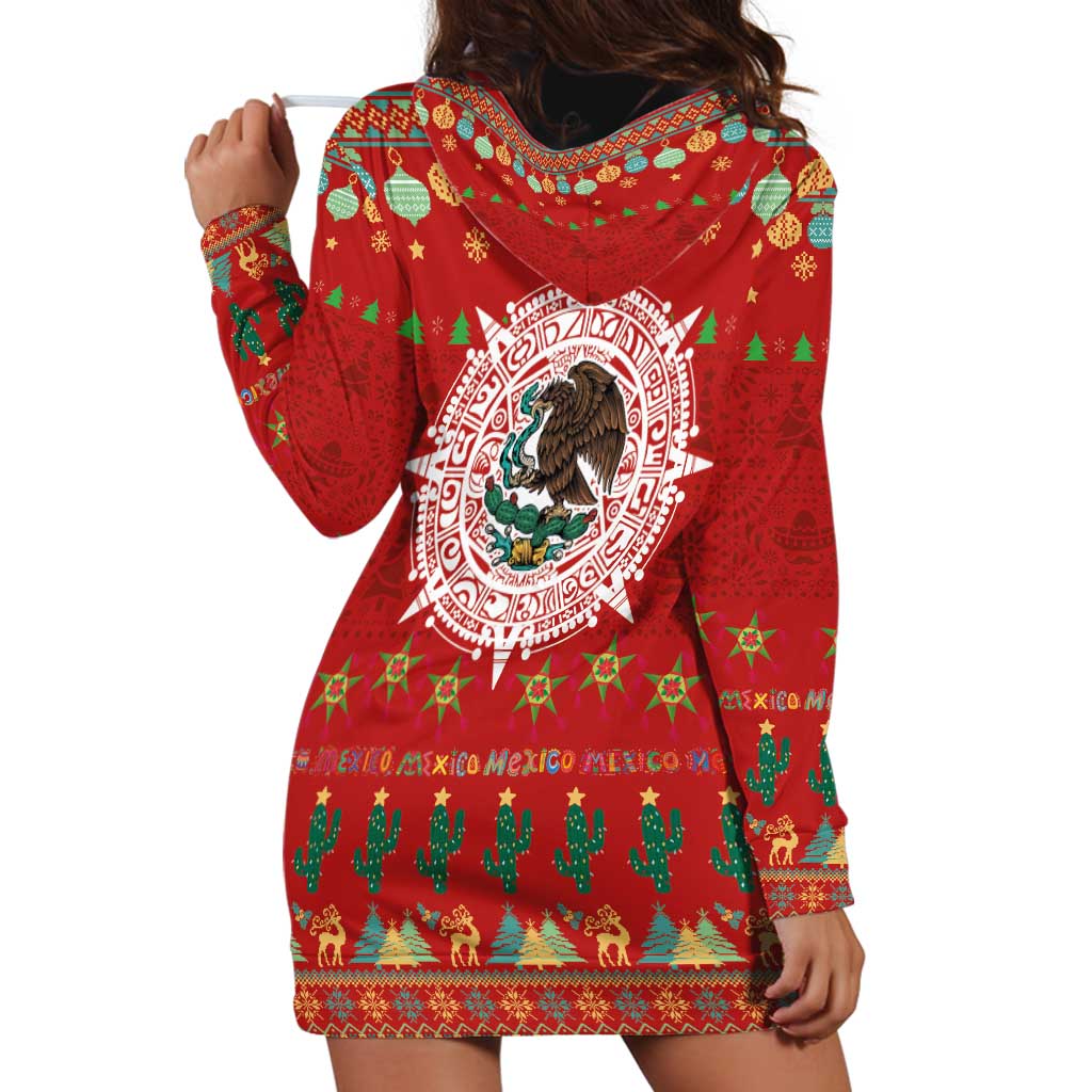 Mexico Merry Christmas Hoodie Dress Mexican Cultural Emblem Xmas Style - Wonder Print Shop