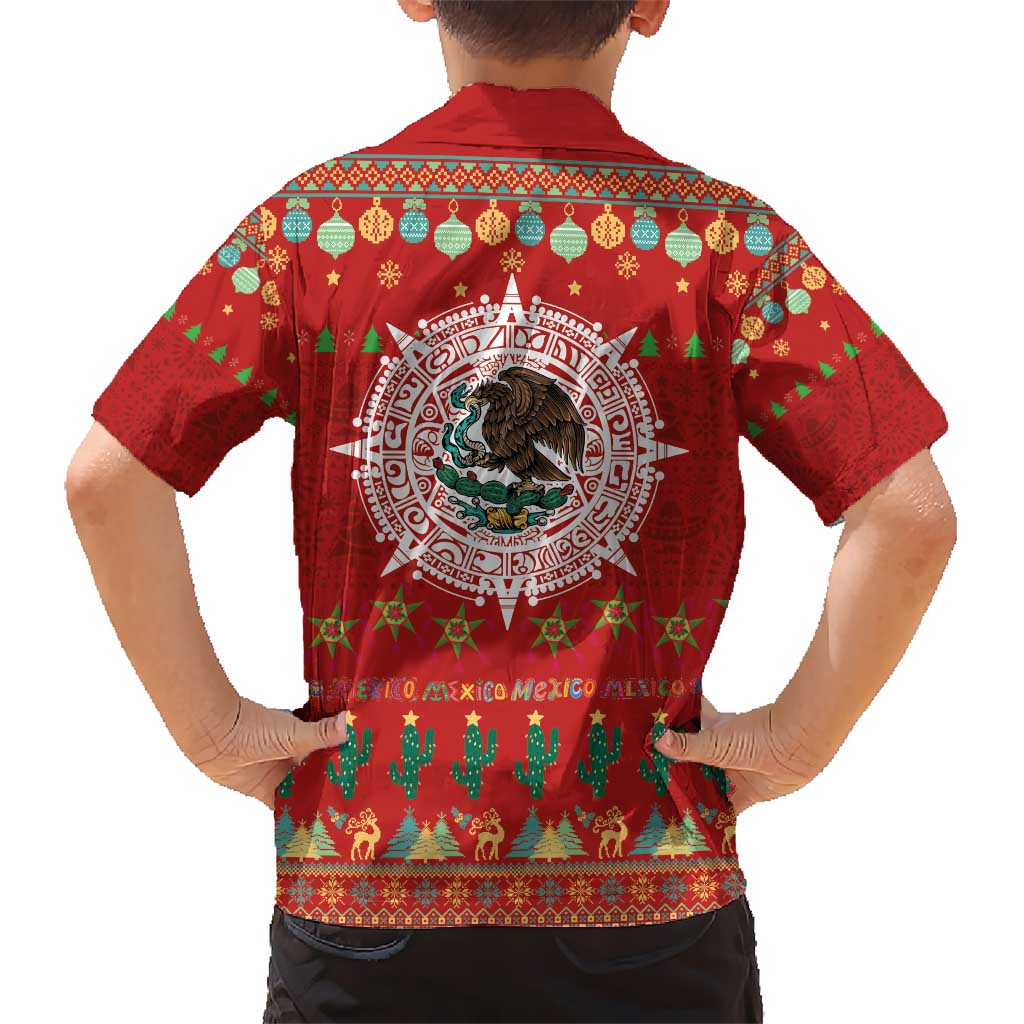 Mexico Merry Christmas Kid Hawaiian Shirt Mexican Cultural Emblem Xmas Style - Wonder Print Shop