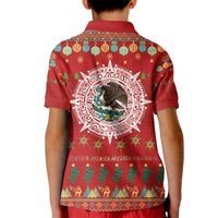 Mexico Merry Christmas Kid Polo Shirt Mexican Cultural Emblem Xmas Style - Wonder Print Shop