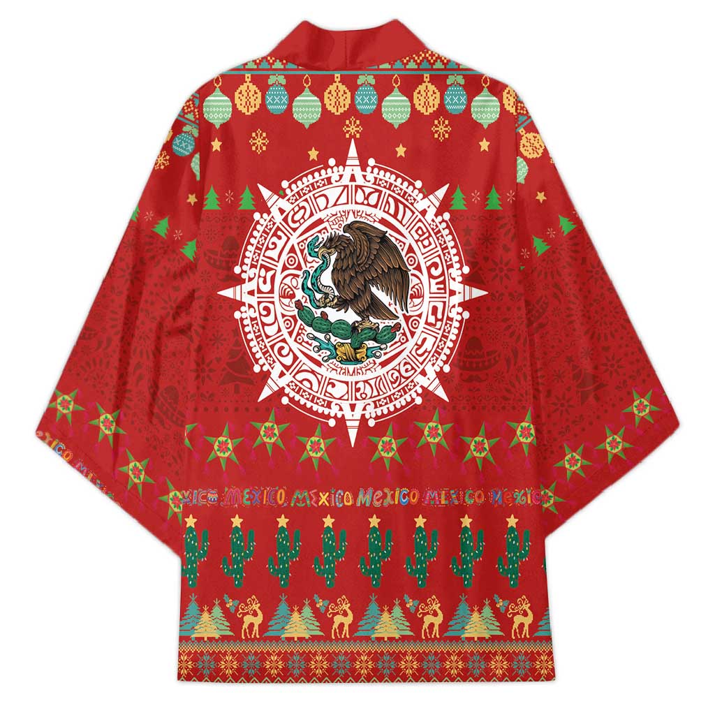 Mexico Merry Christmas Kimono Mexican Cultural Emblem Xmas Style - Wonder Print Shop