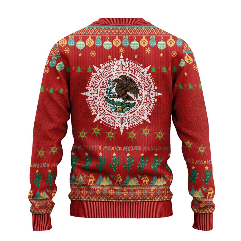 Mexico Merry Christmas Ugly Christmas Sweater Mexican Cultural Emblem Xmas Style - Wonder Print Shop