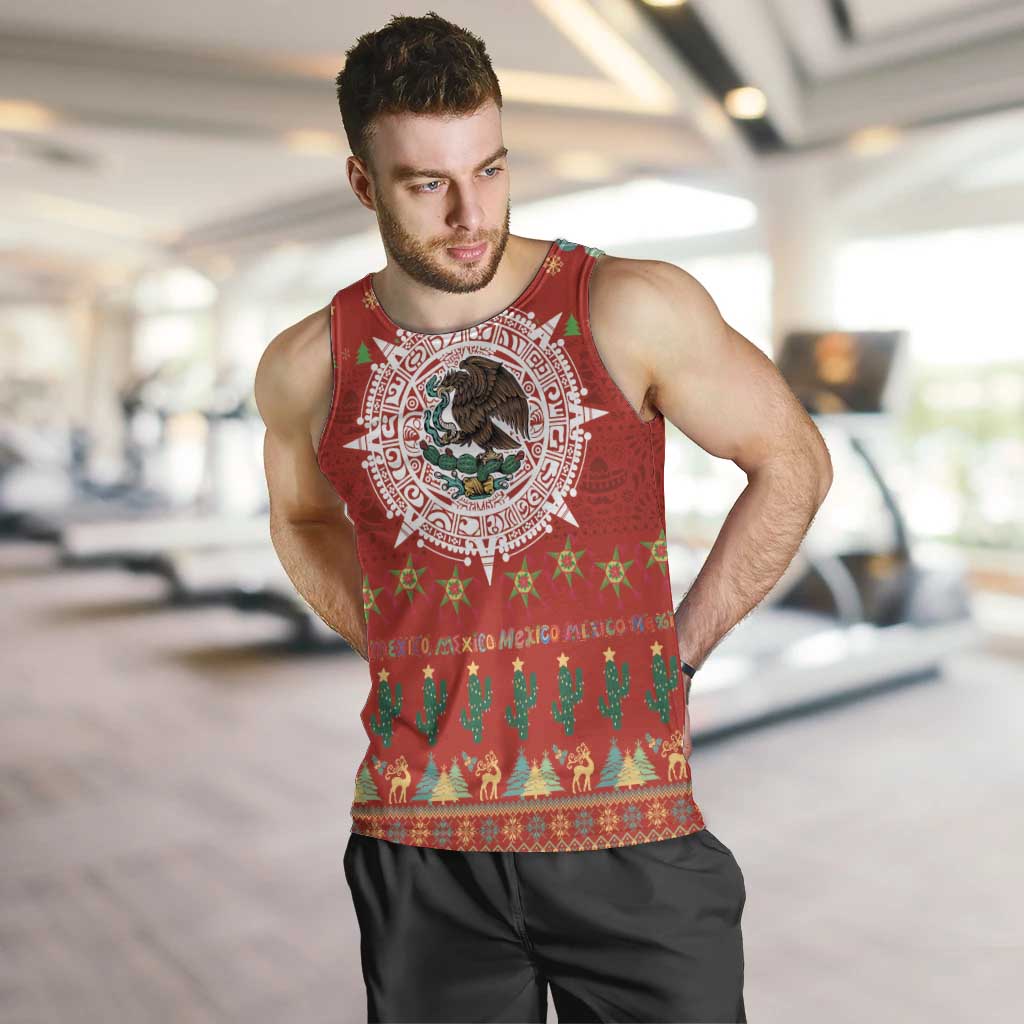 Mexico Merry Christmas Men Tank Top Mexican Cultural Emblem Xmas Style - Wonder Print Shop