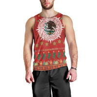 Mexico Merry Christmas Men Tank Top Mexican Cultural Emblem Xmas Style - Wonder Print Shop