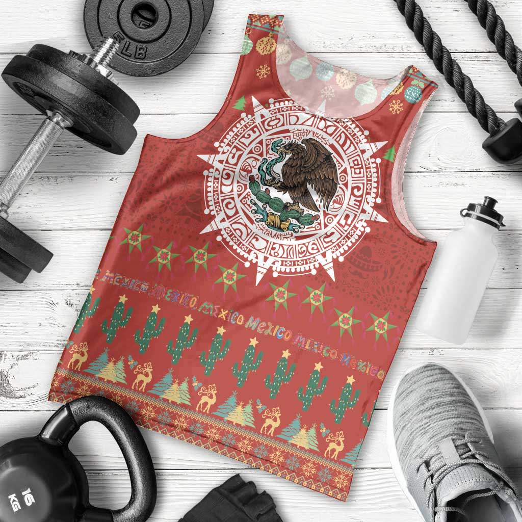 Mexico Merry Christmas Men Tank Top Mexican Cultural Emblem Xmas Style - Wonder Print Shop