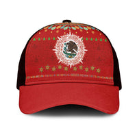 Mexico Merry Christmas Mesh Trucker Cap Mexican Cultural Emblem Xmas Style - Wonder Print Shop