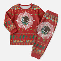 Mexico Merry Christmas Pajama Set Mexican Cultural Emblem Xmas Style - Wonder Print Shop