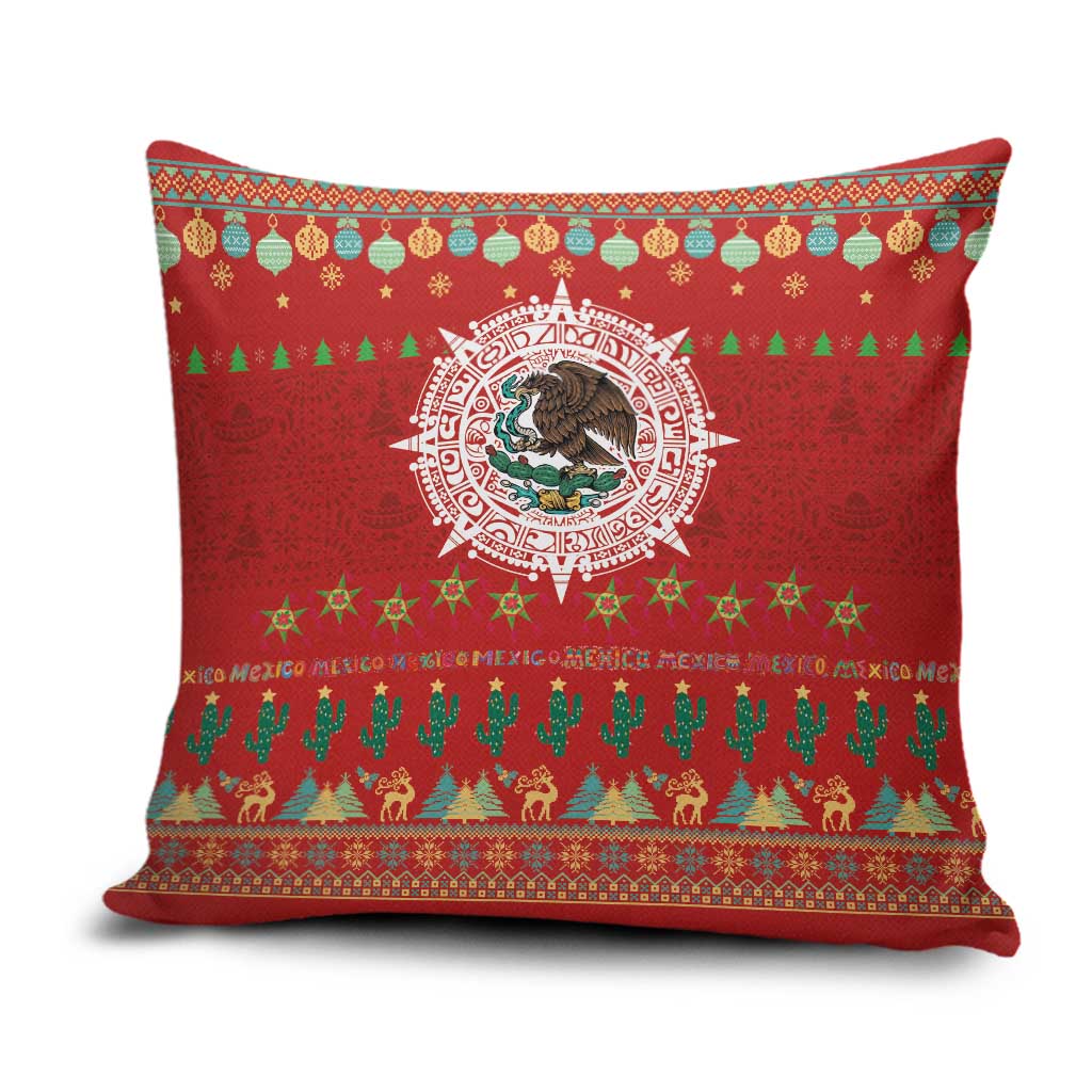 Mexico Merry Christmas Pillow Cover Mexican Cultural Emblem Xmas Style - Wonder Print Shop