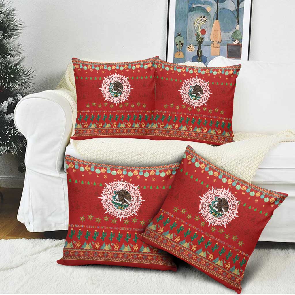 Mexico Merry Christmas Pillow Cover Mexican Cultural Emblem Xmas Style - Wonder Print Shop