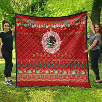 Mexico Merry Christmas Quilt Mexican Cultural Emblem Xmas Style - Wonder Print Shop