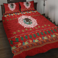 Mexico Merry Christmas Quilt Bed Set Mexican Cultural Emblem Xmas Style - Wonder Print Shop