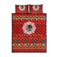 Mexico Merry Christmas Quilt Bed Set Mexican Cultural Emblem Xmas Style - Wonder Print Shop