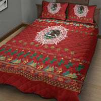 Mexico Merry Christmas Quilt Bed Set Mexican Cultural Emblem Xmas Style - Wonder Print Shop